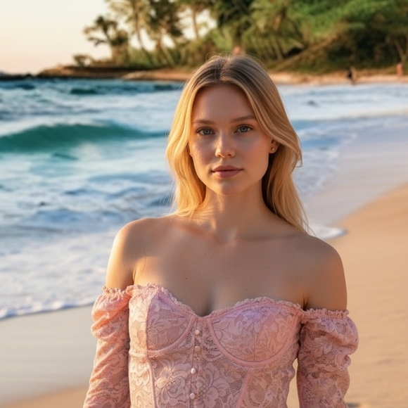 Sugar Thrillz Tops - Sugar Thrillz Pink Lace Corset Top Fairy Coquette Y2K